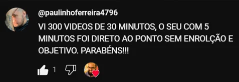 Depoimento de aluno sobre as aulas do Filipe Fernandes